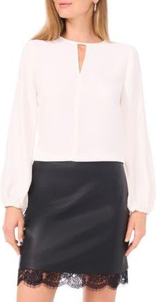 Vince Camuto Keyhole Neck Cr&ecirc;pe de Chine Top in New Ivory at Nordstrom Rack, Size Xx-Large