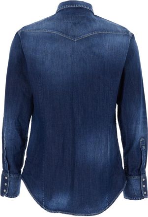 Dsquared2 Mens Shirt Classic Collar Blue Denim Cotton