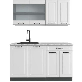 Vicco Cocina Vers&aacute;til R-line, Casa De Campo Blanca/antracita, 140 Cm, Et M&aacute;rmol