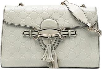 Gucci Pre-owned Shoulder Bags, female, White, Size: ONE SIZE Pre-owned Leather Shoulder Bag