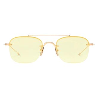 Thom Browne Semi-Rimless Pilot Zonnebril - unisex - Accessoires - Geel - Maat: 53 MM