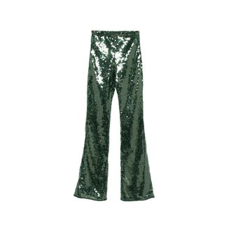 Os&eacute;ree Wide Trousers, female, Green, Size: M Sequin Trousers