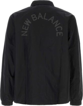 New Balance Mens Coaches Jacket Black Polyester