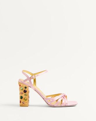 Valentino Garavani Preshoes Satin Sandal With Crystals 90Mm Wo