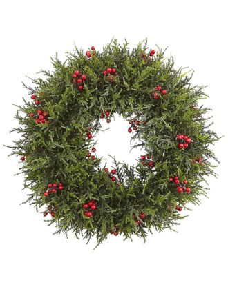 Nearly Natural 20In. Cedar Berry Wreath