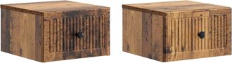 vidaXL Mesita De Noche De Pared 2 Uds. Madera Envejecida Vidaxl