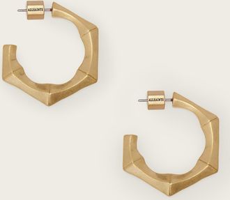 AllSaints Brass Clara Small Hoop Earrings, Size: One Size