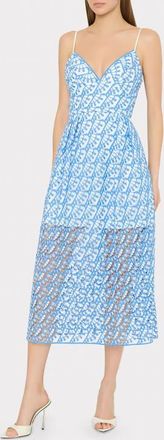 Milly Hazel Embroidered Midi Dress in Blue at Nordstrom, Size 12