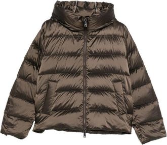 Seventy Brown Quilted Short Coat With High Collar