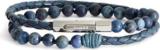 Jonas Studio Hand Knotted Dumortierite & Leather Bracelet in Blue at Nordstrom