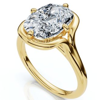 Pompeii3 Certified 3Ct Sylva Elongated Cushion Diamond Engagement Ring 14k Gold Lab Grown