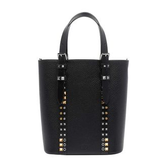 Valentino Garavani Small Rockstud Tote Bag - Dames - Tassen - Zwart - Maat: ONE Size Zijde