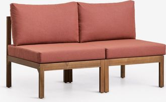 Sklum Sof&aacute; Modular De 2 Piezas En Madera De Acacia Branson Sklum