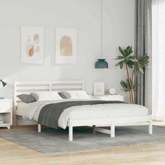 vidaXL Vidaxl - Estructura De Cama Blanco 140 X 220 Cm Madera Maciza De Pino