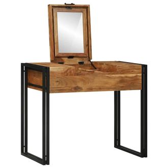 Berkfield Home Modern Dressing Table 90x50x75 cm Solid Wood Acacia in Brown | Size: 90 x 50 x 75 cm