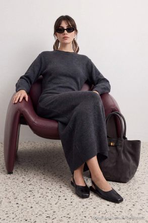 Trendyol Modest Dames Grijs Effen Maxi Lang Bodycon Modest Jurken