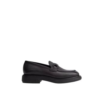 Ferragamo Schoenen, Heren, Zwart, 41 1/2 EU, Leer, Gancini Gedecoreerde Mocassins