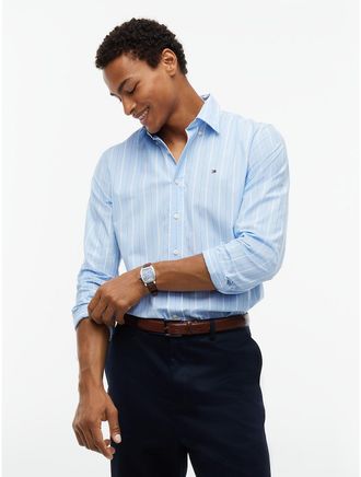 Tommy Hilfiger Mens Regular Fit Striped Shirt - Vessel Blue - XXXL