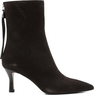 Maje 70 mm laarzen met puntige neus en rits - Bruin