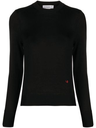 Victoria Beckham Trui met geborduurd logo - Zwart