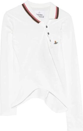 Vivienne Westwood Asymmetrisch Poloshirt met Orb-borduurwerk - Dames - Polos - Wit - XS - Tops