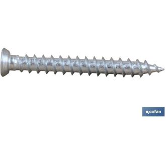 cofan Tornillo Hormig&oacute;n Plana Torx 7,5x180 Caja 100 Unid., Tornillo Para Anclaje En Hormig&oacute; Sin Necesidad De Utilizar Tacos, Mortaja Torx. Zincado Blanco Si