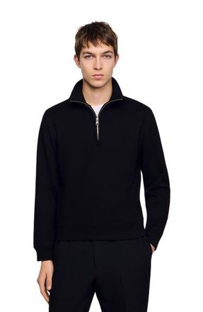Sandro Cotton sweatshirt in Black at Nordstrom, Size Xx-Large