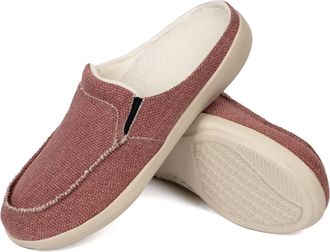 Adax Mens Plantar Fasciitis Pain Relief Orthotic Slippers with Arch Support (Size 6-8), Red Excursion Plain Getaway Solids, 10.5 UK