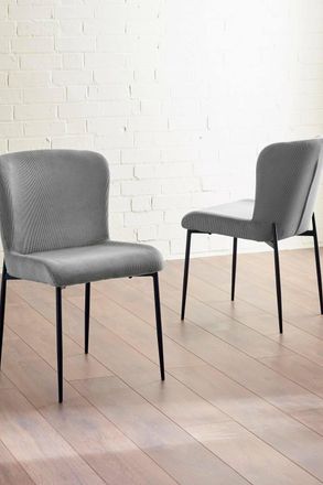 Julian Bowen Leonie Upholstered Dining Chair (Set of 2) in Grey