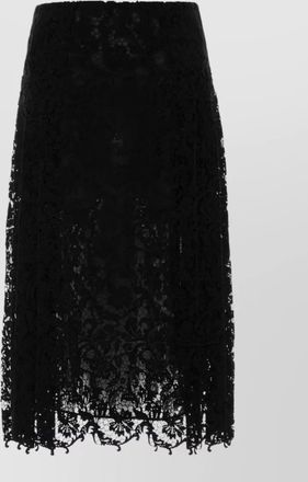 Fendi lace flared pleated midi skirt