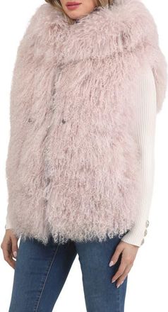 Gorski Reversible Genuine Shearling Vest With Wool And Cashmere Blend Back in Pink/black at Nordstrom, Size Medium