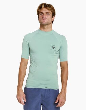 Rip Curl Mens Rip Curl Mens Streamline UPF Short Sleeve Rash Vest - Green - Size: 44