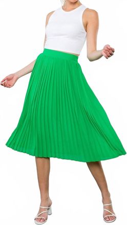 THML Clothing Cheerful Pleats Skirt In Green