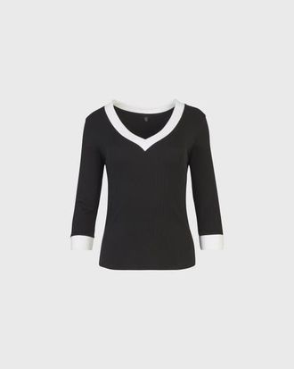 Anne Fontaine Sol Knit Top in Black at Nordstrom, Size Medium Eu