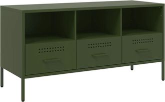 vidaXL Vidaxl - Mueble para tv acero verde oliva 100,5x39x50,5 cm