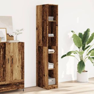 Berkfield Home Wardrobe Old Wood 30x50x200 cm Engineered Wood in Brown | Size: 30 x 50 x 200 cm