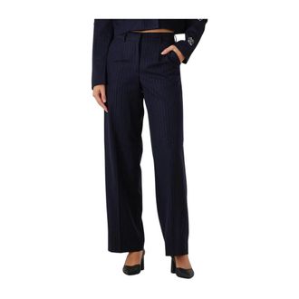 Y.A.S Yasmidnight MW Broeken - Dames - Straight fit broeken - Blauw - M - Leer - Broeken