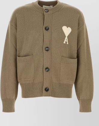 Ami wool blend cardigan front pockets