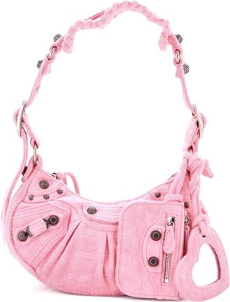 Balenciaga Le Cagole Giant Studs Terry Cloth XS shoulder bag - Roze