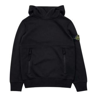 Stone Island Sunero Hooded Sweatshirt - male - Stone Island - Kids Sweatshirts - Black - 8 Y - Kids
