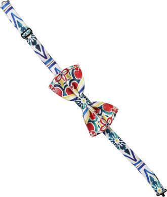 Dolce & Gabbana Majolica-Print Silk Bow Tie - Multicolor