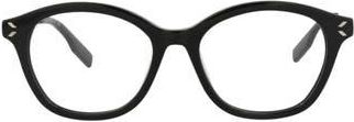 Alexander McQueen 51mm Round Optical Glasses in Black Silver Transparent at Nordstrom Rack