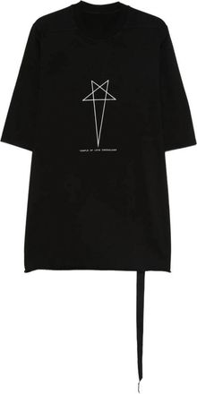 Rick Owens T-shirt met sterrenprint en ronde hals - Heren - T-shirts - Zwart - S - Katoen - Tops