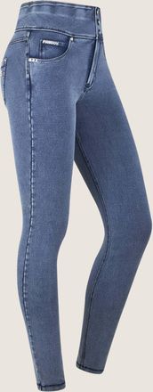 Freddy Leggings FREDDY Leggings NOW1HC002ORG, Damen, Gr. L, EURO, blau (denim blu scuro, blau seams), Obermaterial: 84% Baumwolle CO. 16% Elasthan EL., Hosen