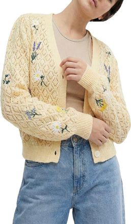 Saachi Floral Embroidered Cardigan in Ivory at Nordstrom Rack