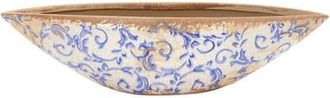 Nearly Natural 13-in Tuscan Ceramic Blue Scroll Decorative Bowl in Green at Nordstrom