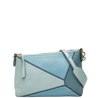 Loewe Pre-owned Schoudertas - Dames - Vintage Schoudertas - Blauw - ONE Size - Leer - Vintage