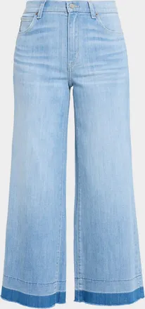 Kobi Halperin Rafaella Washed Denim Wide-Leg Cropped Jeans