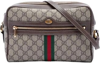 Gucci Pre-owned Ophidia Crossbody Bag - Dames - Vintage Schoudertas - Beige - ONE Size - Leer - Vintage
