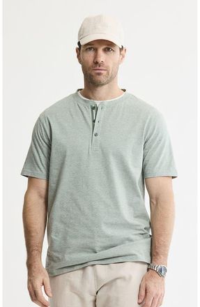 J.A.C.H.S. Luxe Knit Short Sleeve Henley Shirt in Green at Nordstrom, Size Xx-Large